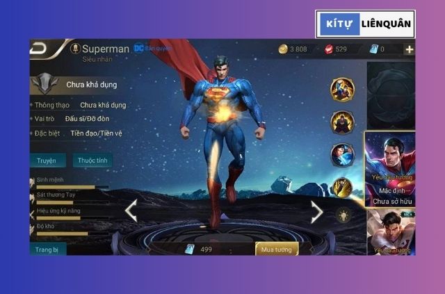 Superman đóng vai trò là một pháp sư đường giữa hoặc một đấu sĩ đường trên