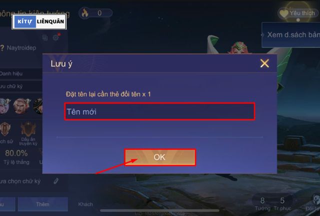 nhập tên Liên Quân mới