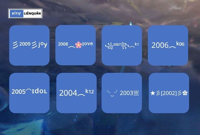 kí tự năm sinh Liên Quân